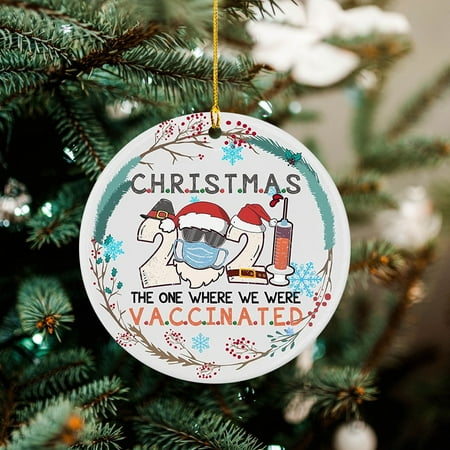 

2PC Christmas Christmas Round Wooden Listing Wooden Crafts Decoration Pendant Christmas Decorations Tree Lights Set Accessories