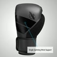 thumbnail image 2 of Hayabusa S4 Boxing Gloves For Men and Women, Black/Charcoal 16oz, 2 of 6
