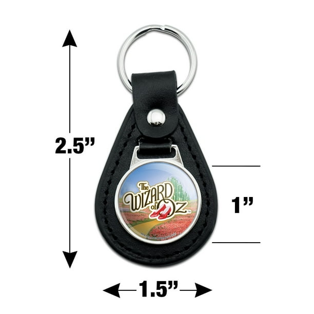 Black Leather The Wizard of Oz Ruby Slippers Logo Keychain