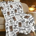 thumbnail image 2 of Christian Bible Cross Throw Blanket Jesus Religious Faith Prayer Blessed Print Blankets Gifts Couch Sofa Bed Stuff Decor Soft Cozy Fleece Plush Flannel Bedding for Lover Men Women Adults 40"x50", 2 of 6