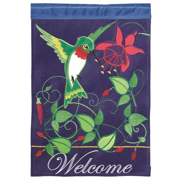 Magnolia Gardens 1007 13 x 18 in. Double Applique Vistor Welcome Polyester Garden Flag