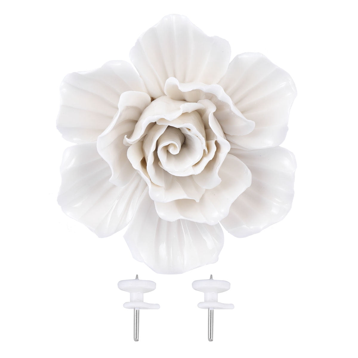 Wall Flower Ceramic Hanging 3D Rose Decor Art Flowers Sculpture ...