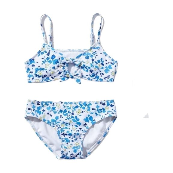 MEZZALL Summer Stylish Girls Two Piece Swimsuits Swim Tops With Shorts Neck Backless Bathing Suit For Teen Youth Beach Vacation Beachwear
