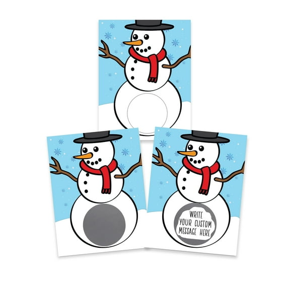 My Scratch Offs Christmas Winter Frosty Snowman DIY Scratch-off Note Cards & Stickers, Blue, 20 Pack