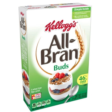 Kellogg's All-Bran Buds Breakfast Cereal, Original, 17.7 Oz