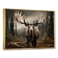 thumbnail image 2 of Designart "The Majestic Brown Moose in Its Element" Animals Floater Framed Canvas Art Print, 2 of 7
