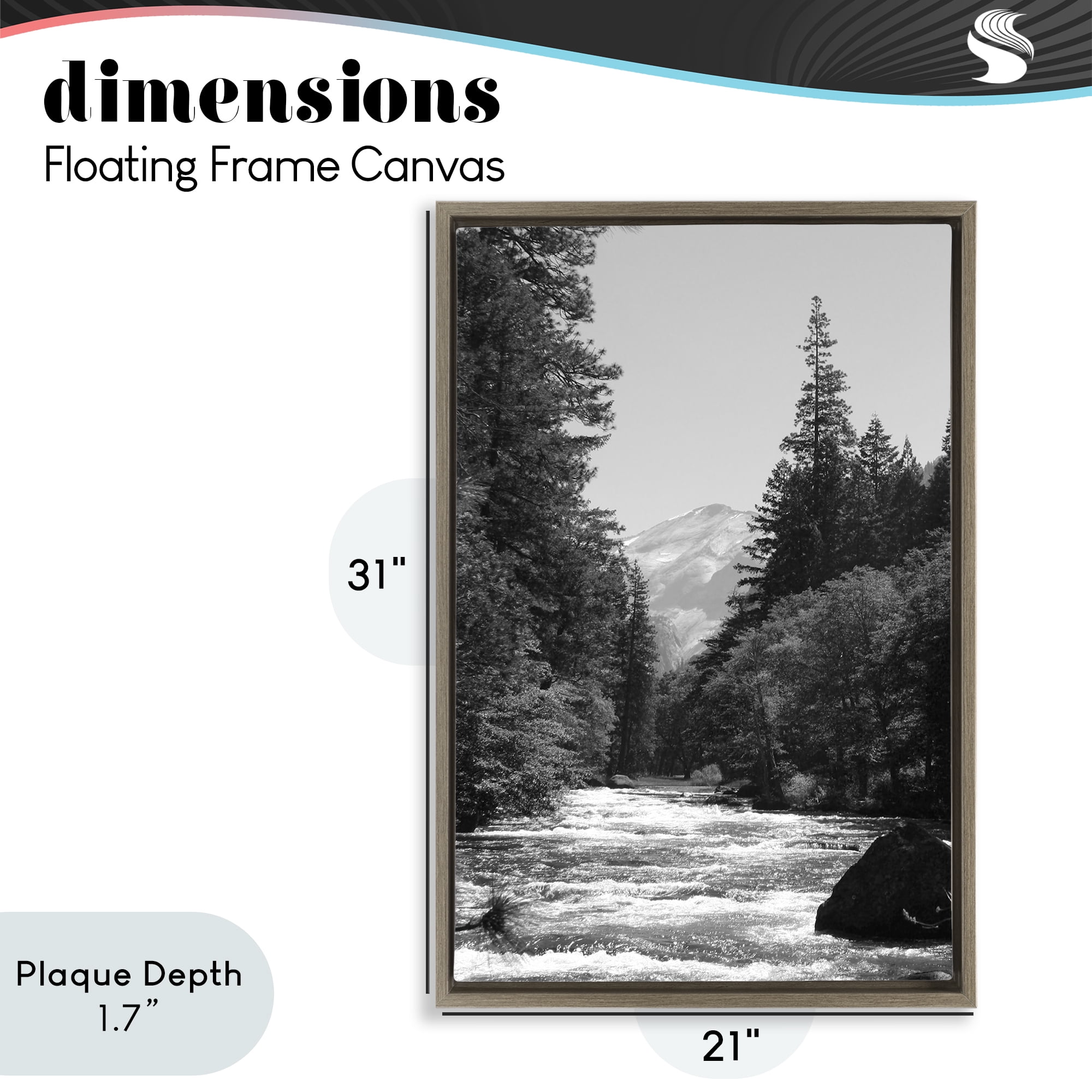 Stupell Industries Merced River Flow Brown Framed Floater Canvas Wall Art, design by Kim Curinga