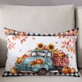 thumbnail image 3 of Teal Truck Fall Throw Pillow Cover 16 x 24 Inch Decorative Pillow Cover Thanksgiving Pumpkins Maple Leaf Lumbar Pillowcase Seasonal Rectangle Cushion Case for Couch Sofa Bed Living Room, 3 of 7