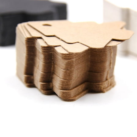HEATSHAKING 50Pcs Christmas Tree Kraft Paper present Tags for Craft Enthusiasts and Event Organizers 2.1 x 2.1 Inch