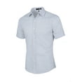 thumbnail image 2 of INSPIRE CHIC Men's Short Sleeves Polka Dots Button Down Shirt White 42, 2 of 7