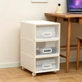 4 Drawer Plastic Drawers Stackable Drawers Clear Cart with Wheels for