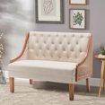 thumbnail image 5 of Andeworld Small Loveseat,Single Mini Sofa Couch with Rattan Armrests for Living Room,Bedroom(Beige), 5 of 5