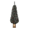 thumbnail image 2 of 4.5ft Pre-Lit Snow Flocked Artificial Christmas Tree with 108 Warm White LED Lights, Red Berries, and Light Box for Home Holiday Decor, 2 of 6