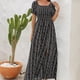 thumbnail image 4 of Vestido De Cintura Dividida Vestido de mujer con estampado de rayas verticales Vestido elegante informal para viajes (Negro S) Ygjytge para Mujer Negro T S, 4 of 7