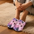 thumbnail image 3 of Chaqlin Halloween Ghost Black Cat Women's Indoor Outdoor Slippers Non Slip Rubber Sole Warm Plush Cozy Comfy House Shoes Soft Fuzzy Anti Skid Comfortable Sole, 3 of 6