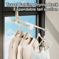 thumbnail image 3 of czcpp-2 Pack Folding Clothes Drying Rack, Extendable 19 Inch Travel Drying Rack with 10 Holes Student Apartment Clothes Rack for Outdoor Camping Trips, Hotel Apartments, Window Sills (Cream), 3 of 4