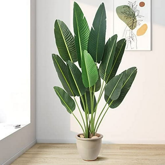 Danolapsi 4/5/6FT Bird of Paradise Artificial Plant, Fake Palm Tree for Indoor Outdoor Modern Decor Faux Plants for Home Office Perfect Housewarming Gift