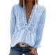 thumbnail image 1 of Blusa suelta de encaje para mujer, blusa con cuello en V para mujer Blusa suelta con cuello en V para mujer Ropa para mujer Tecnología innovadora, 1 of 5