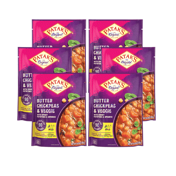 Patak's Butter Chickpeas & Veggie, 10.05 oz, Pack of 6