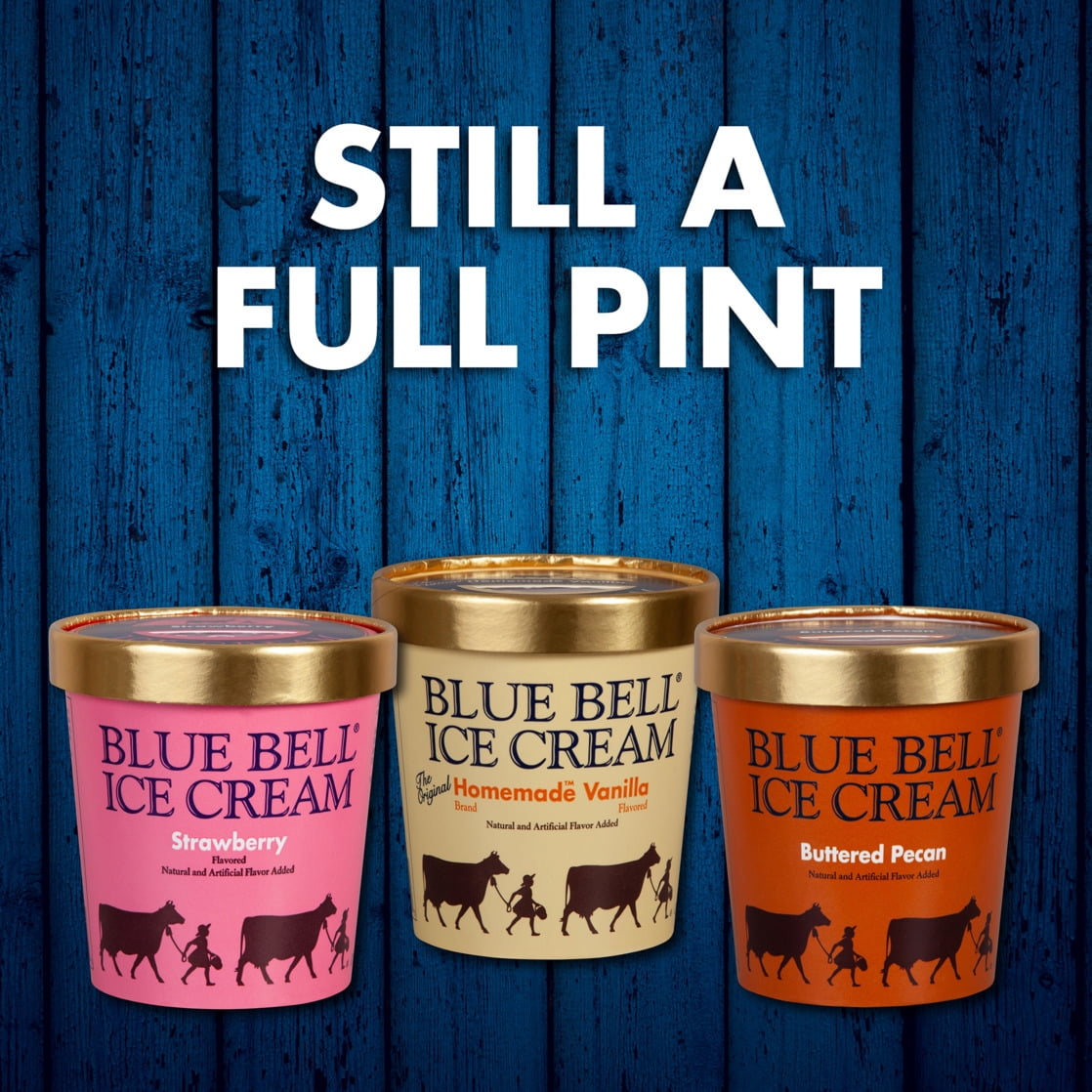 Blue Bell Gold Rim Cookies 'n Cream Ice Cream Pint, 16 fl oz