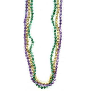 GiftExpress 33 7mm Metallic Green Beaded Necklaces, Bulk Mardi Gras Party  Beads Necklaces, Holiday Beaded Costume Necklace for Party (Green, 12 Pack)