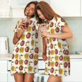 thumbnail image 4 of Fotbe Sunflowers And Skull Bata de Dormir para Mujer con Estampado, Camisón de Algodón de Manga Corta, Ropa de Dormir Casual, 4 of 6