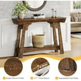thumbnail image 3 of Rustic Brown 41.3" Long Console Table for Entryway & Living Room | 2-Tier Narrow Farmhouse Entryway Table with Spacious Storage & Sturdy Particleboard Build | Slim Hallway Table, 3 of 6