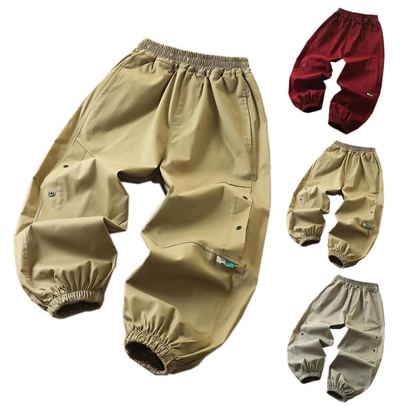 Ashirexll Boys Winter Pants Boys Fall Jeans Middle and Large Children Fashion Casual Workwear Trousers