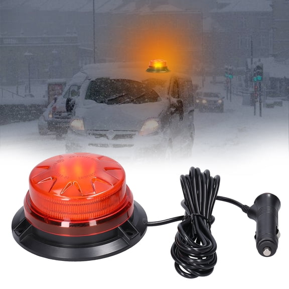 ADVERTENCIA DE CAR LIGHT LET LED Parpadeantes Luces De Baliza Intermitentes 12-24V Implaz De Agua Con 8 Modos De Iluminación Base Magnética Para Tractor De Camión Vehículo De