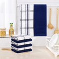 thumbnail image 6 of Ruvanti Pack of 6 - 100% Cotton 15x25 Kitchen Towels, Dish Towels for Kitchen, Soft, Washable Dish Cloths, Super Absorbent Terry Tea Towels Linen Dishcloth for Quick Drying, Blue-White, 6 of 9