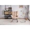 thumbnail image 2 of Nursery Rocking Chair, Modern Teddy Upholstered Rocker Glider Chair with High Backrest and Metal Base for Bedroom Living Room Offices, Nude, 2 of 11