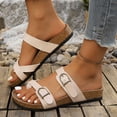thumbnail image 2 of DAFEI Sandales à Plateforme en Cuir pour Femmes Chaussures Sandales Compensées Épaisses Sandales pour Femmes avec Semelle Intérieure en Mousse à Mémoire et Semelle Intérieure en Liège, 2 of 7
