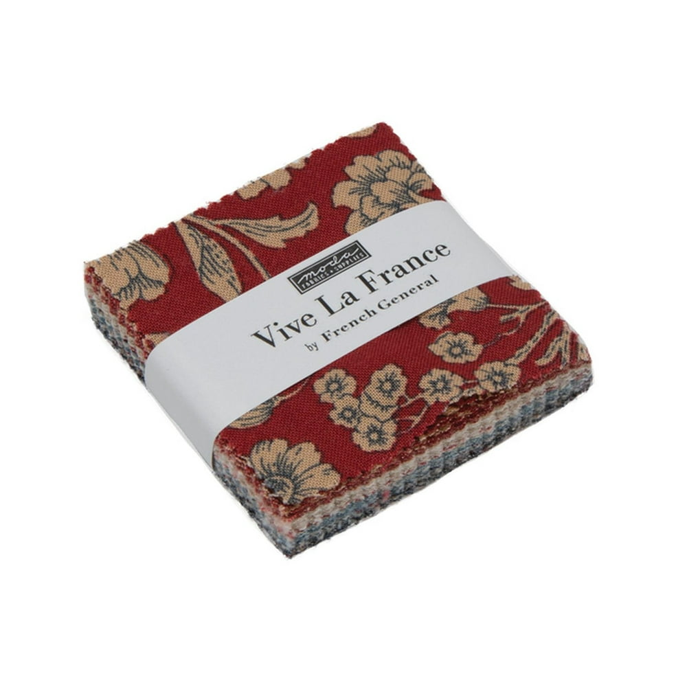 Vive La France Moda Mini Charm Pack by French General; 42 2.5" Precut