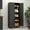 Black, variant on Polup White 75" H Modern Kitchen Storage Cabinet with Doors and Adjustable Shelves