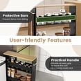 thumbnail image 4 of PetFurnishn Slim Rolling Storage Cart, 4-Tier Rolling Utility Cart, Wood Kitchen Storage Cart with Handle & Wheels, Narrow Rolling Shelving Unit for Kitchen Bathroom Laundry Small Places (Dark), 4 of 9
