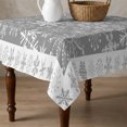 thumbnail image 4 of Snowflakes Christmas Table Cloth Waterproof Tablecloths, Grey Xmas Winter Vintage Tablecloth Dining Table Cover for Kitchen Party Tabletop Outdoor, Square Tablecloth 60x60 Inch, 4 of 9