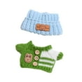 thumbnail image 4 of Suéter y sombrero para muñecas, accesorios de ropa hechos a mano, ropa para muñecas adorables y desmontables suaves, trajes para muñecas de 15-17cm, 2 sombrero azul verde, 4 of 8