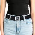 thumbnail image 5 of GM General Motors Belt, Seatbelt Buckle Belt, 1929 Chevrolet Bowtie Logo Full Color Black Silver Blue, Youth 22 to 32 Inches, 5 of 9