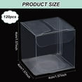 thumbnail image 2 of 120pcs Clear Plastic Favor Box 1.57x1.57x1.57 Inches Gift Packing Box for DIY Candy Choclate and Dessert Wedding Party Treats Valentine Festival Gift Packaging, 2 of 5