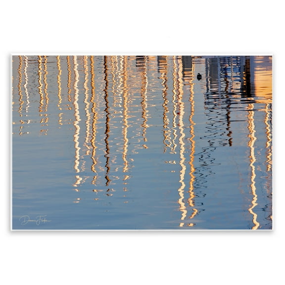 Stupell Industries Beach Post Reflections Coastal Photography Unframed Art Print Wall Art, 15 x 10