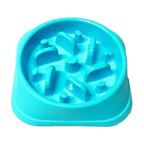 ALPHA DOG SERIES Non-Slip Maze Puzzle Bowl Slow Feeder Interactive Stop Bloat Stop Gas Improve Digestion Dog Bowl for Small and Medium Dogs - FAN (BLUE)