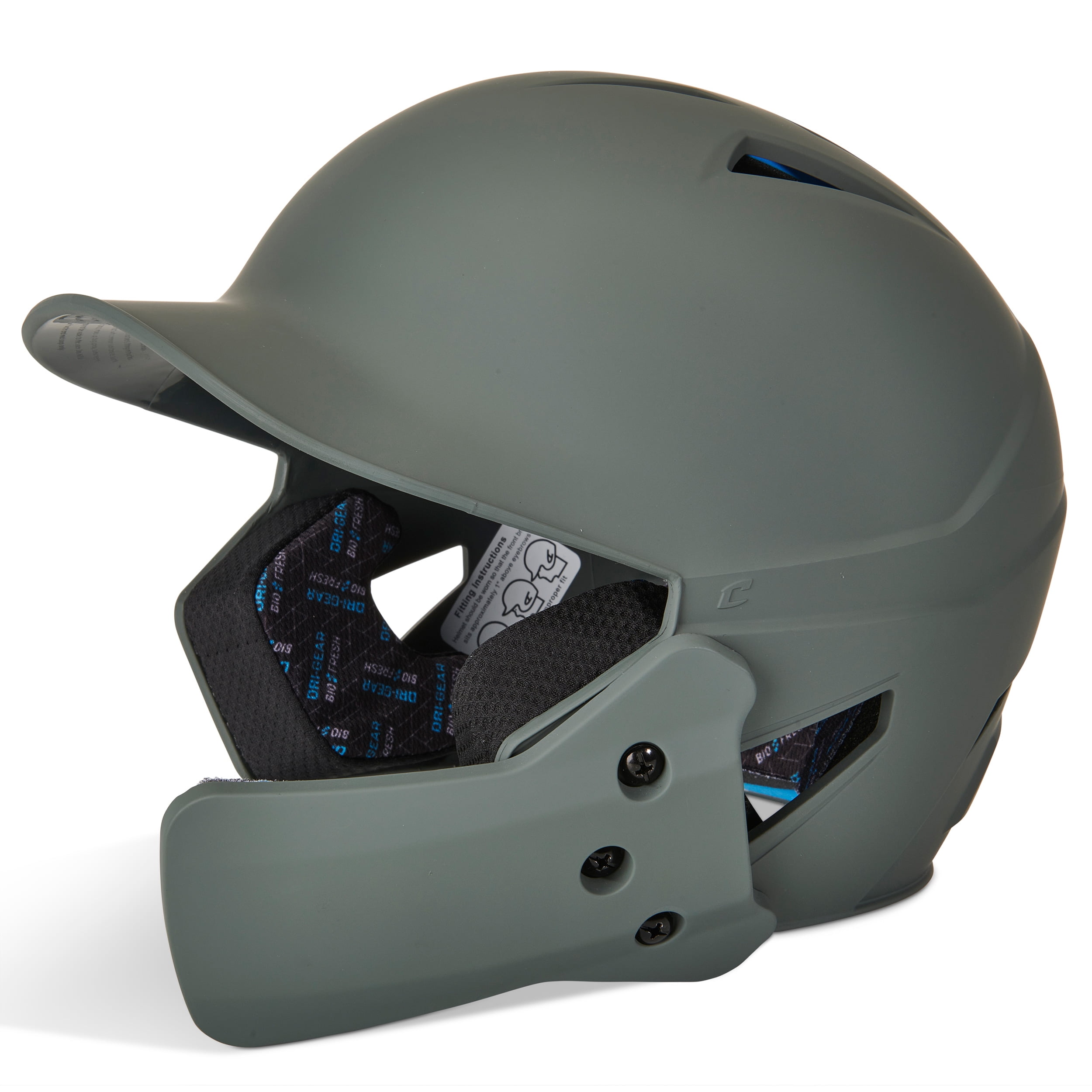 Champro HX Gamer Plus Baseball Batting Helmet Universal Jaw Guard Junior Graphite