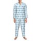 thumbnail image 3 of Balery Blue and White Squares Pijama para Hombre de Dos Piezas con Manga Larga, Conjunto de Dormir y Descanso Suave con Bolsillos-Medium, 3 of 6