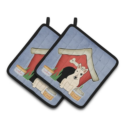 

Carolines Treasures BB2892PTHD Dog House Collection Bull Terrier White Pair of Pot Holders 7.5HX7.5W multicolor