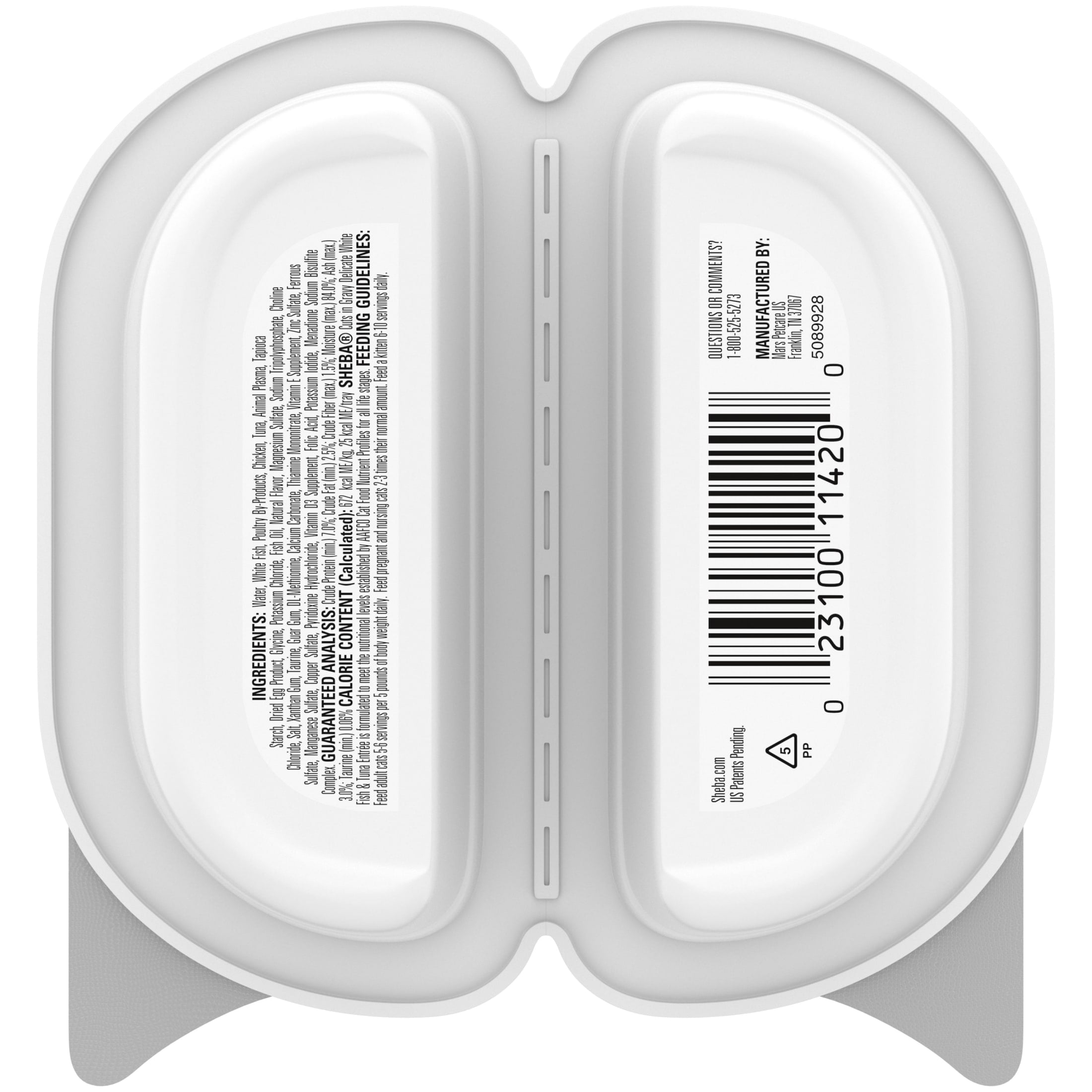 (6 pack) Sheba Perfect Portions White Fish & Tuna Cuts In Gravy Cat Food, 2.6 Oz Twin-Pack Trays
