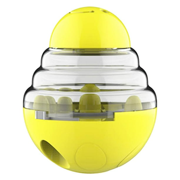 Pelota de Entrenamiento IQ de de Comida para Mascotas de Plástico, Juegos Educativos, Alimentador , Juguete Interactivo para Perros Ajustab - Amarillo Sunnimix Alimentador interactivo