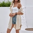 thumbnail image 5 of Ounisa Long Button Down Shirts for Women | Short Sleeve - Long Casual Shirts Solid Color Vacation Tops | for Vacation, 5 of 8