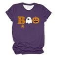 thumbnail image 4 of HCURIBAD Shirts for Women, Womens Halloween Pumpkin Print T-Shirt Casual Round Neck Top, Womens Graphic Tees, Halloween Shirts for Women 1PC Top Dark Blue M, 4 of 4