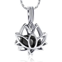 Cremation Jewelry for Ashes - Lotus Flower Ashes Pendant Necklace with Mini Keepsake Urn Memorial Ash Jewelry