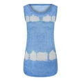 thumbnail image 4 of LEAVINGSUO Summer Womens Tank Tops Women's Fashion Printed Sleeveless Vest T-Shirt Blouse Round Neck Casual Tops Blue M, 4 of 4